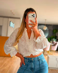 BLUSA MANGA LARGA BORDADA