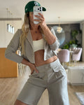 CONJUNTO BLAZER CORTO Y BERMUDA