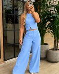 CONJUNTO BLUSA SIN MANGAS Y PANTALON