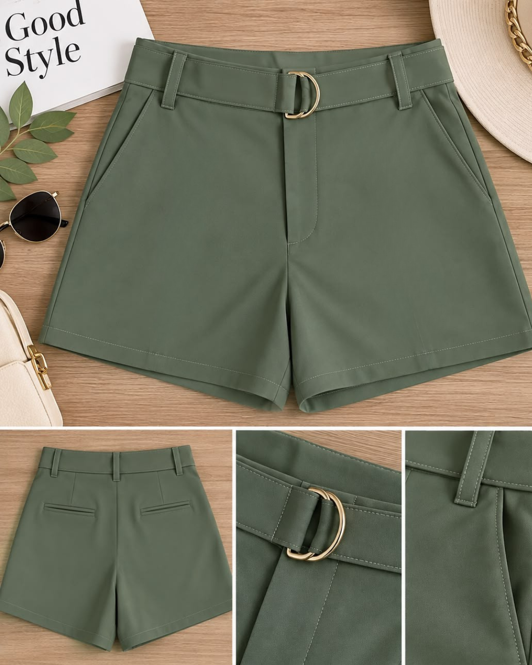 SHORT CON HEBILLA DORADA