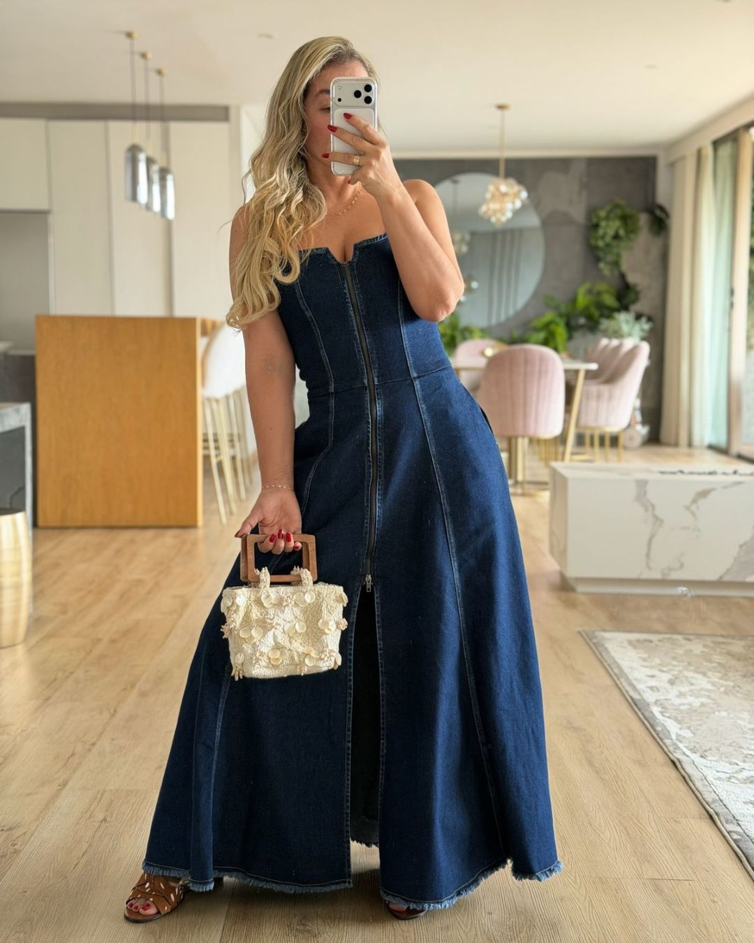 VESTIDO LARGO DENIM