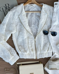 CHAQUETA MALLA CON FLORES